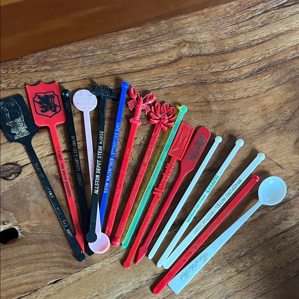 Antique Swizzle Sticks Set of 16 Vintage Retro collectibles Bar ware barcorps